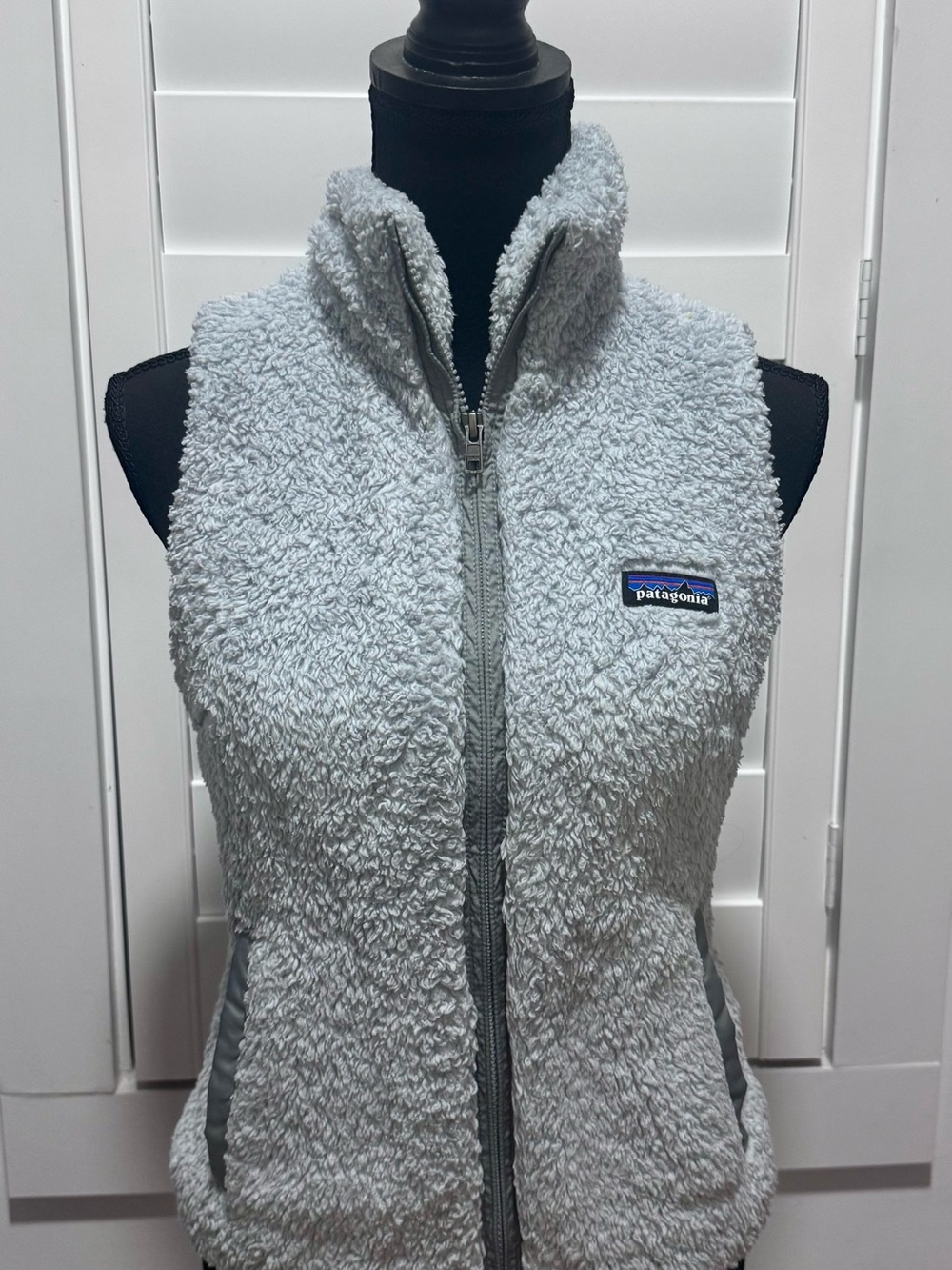 Patagonia Light Gray Sherpa Fleece Vest